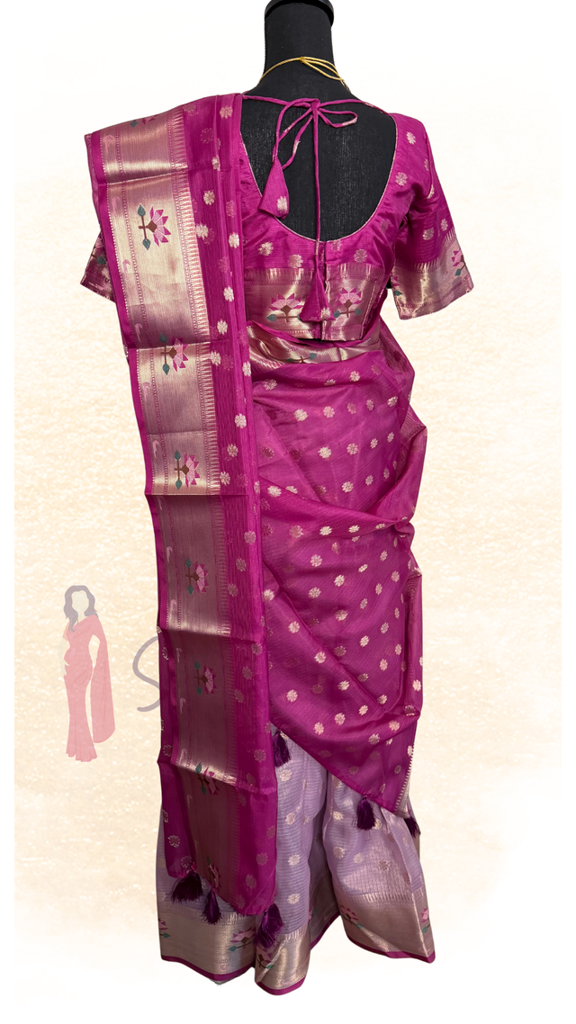 Lightweight zari Kota lehenga with woven designs and padded stitched blouse