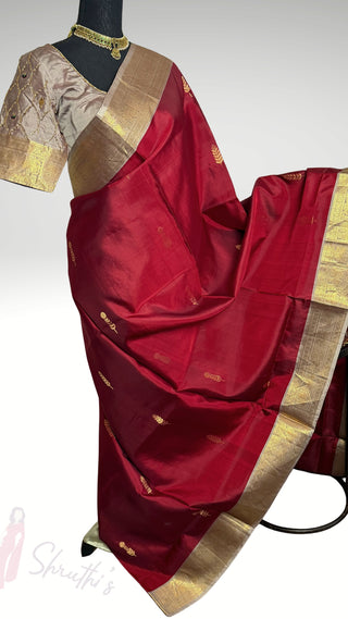 Pure Handloom Soft Silk Saree Lotus pink silk saree with embroidered  Stitched Blouse Indian handloom wedding pattu Dark Rust to Grey Saree Online USA Ready to Ship Saree Online USA Easy Drape