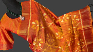 Mustard Gold pure silk saree online usa patola silk saree usa stitched blouse 