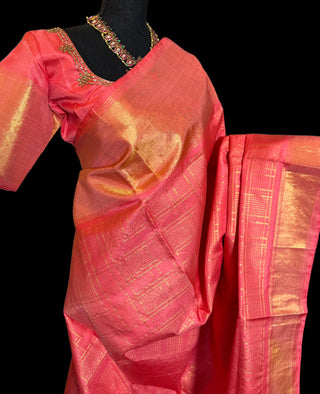Gold zari kanchipuram silk saree online with price  Pure Gold Zari Silk Saree  Gold zari kanchipuram silk saree online shopping with pricePure gold zari Kanjivaram Saree pricePure Gold Zari Silk SareePure Zari Kanchipuram silk sarees online