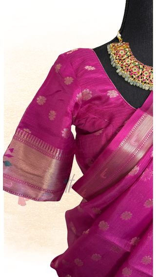 Paithani inspired zari Kota lehenga with all over zari weave and blouse