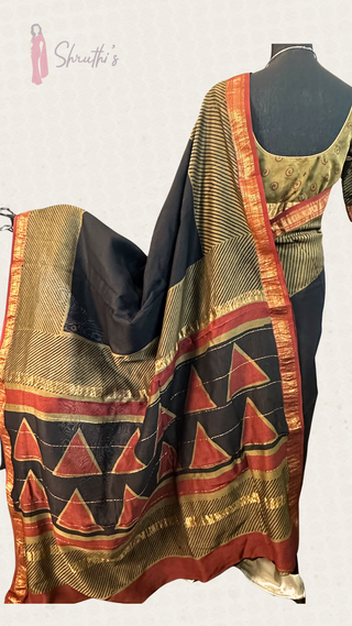 Pure silk cotton Maheshwari saree with prestitched blouse, soft texture and elegant design ideal for party and festive wear, available for USA shipping.