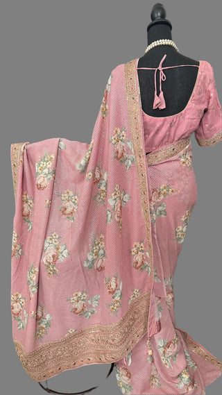 Pastel sequin saree online usa pure georgette usa online