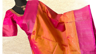 Pure soft silk wedding saree with Pichwai traditional motifs