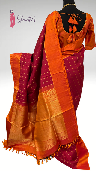 Bridal red kanjivaram pattu saree USA online store handwoven pure silk.