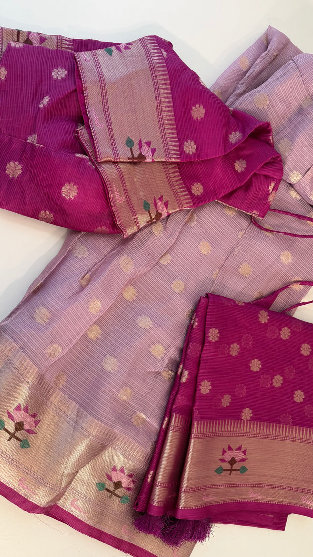 Premium zari Kota lehenga with lightweight skirt and stitched blouse