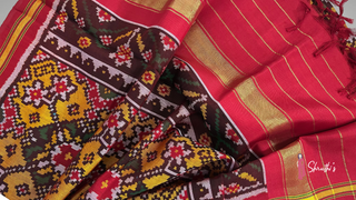 Gujarati Patan Patola handwoven silk dupatta design