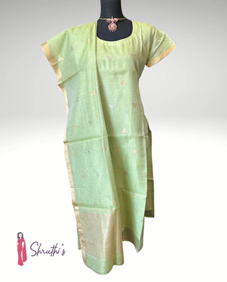 Pistachio green Chanderi silk salwar suit USA, Light green silk cotton salwar kameez USA, Readymade Chanderi salwar suit online USA, Handwoven silk salwar set USA shipping, Chanderi cotton silk Indian outfit USA, Indian salwar kameez with zari work USA, Pastel green salwar suit for women USA, Elegant festive salwar kameez USA, Temple wear salwar suit online USA, Indian ethnic set for pooja USA, Housewarming Indian outfit USA, Lightweight Chanderi salwar USA