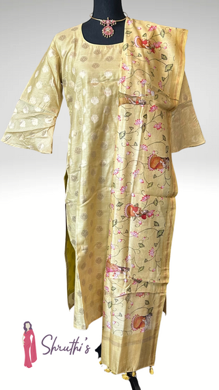 handcrafted salwar kameez USA shipping, pastel festive salwar set USA online, Chanderi suit with zari work USA, Indian ceremony outfit for women USA, printed dupatta salwar set for events USA, handloom salwar suits USA boutique, lightweight Indian outfits USA delivery, traditional desi salwar suit online USA
