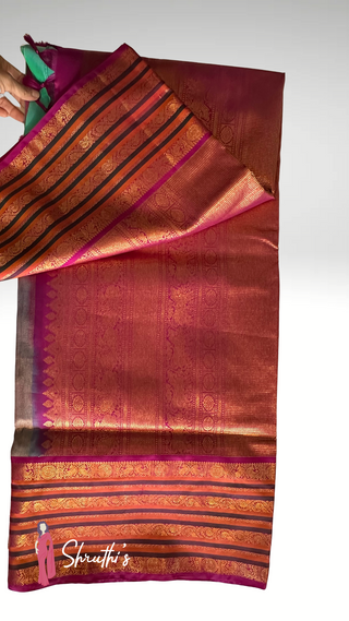 Green Kanjivaram Silk Saree for Women – Bridal Indian Wedding Saree with Embroidered Ready-to-Wear Blouse | Online USA