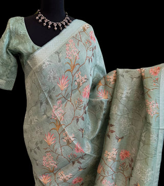 floral linen saree online usa 