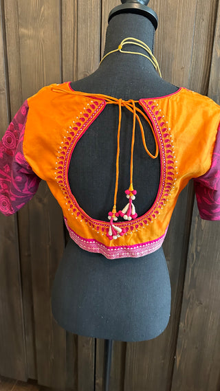Orange readymade blouse online