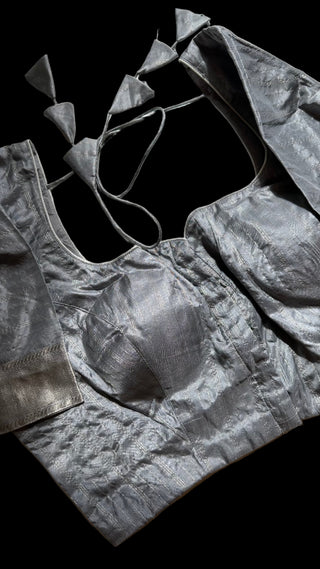 Grey beneras pure silk readymade blouse online usa