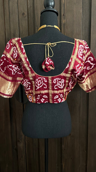 maroon bandhani blouse usa 