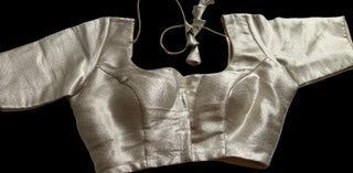 Brocade pure silk cream beige  blouse online usa