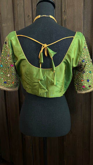 pure silk hand embeoidered blouse 