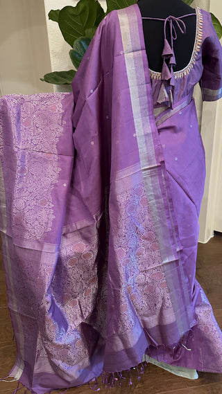 finest weaves softest pure zari with hand embroidered blouse online usa
