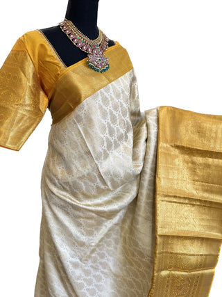 pure bridal kanchi pattu saree cream pattu saree online ysa 