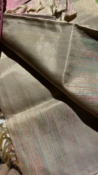 Tissue kanchi pattu saree pastel pink online shopping with prestitched blouse usa