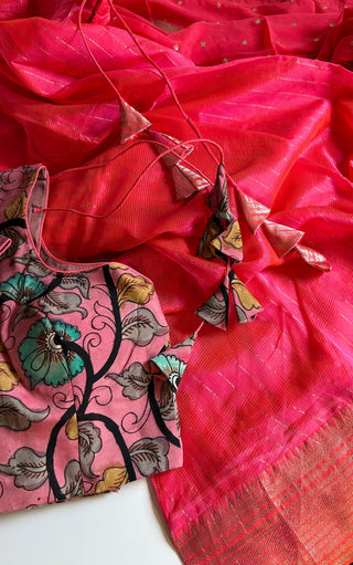 Silk cotton lehenga with zari border online