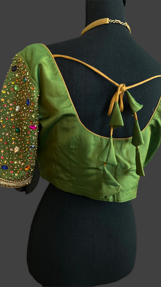 green embroidered blouse gemstone blouse for pattu saree online usa gold blouse 