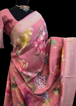 pink beneras silk saree online usa floral silk saree usa pure silk saree usa