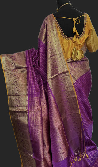 Purple pure kanchi pattu saree online usa 