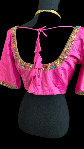 ready to wear Pure kanchi pink silk blouse shopping online usa