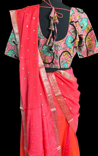 Silk Cotton Lehenga with zari borders Silk cotton lehenga with zari border price