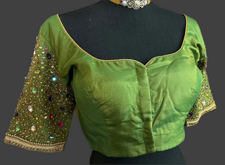green embroidered blouse gemstone blouse for pattu saree online usa gold blouse 