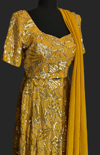 Gold lehenga sequin online gold bridal lehenga usa bridesmaids indian wedding dress