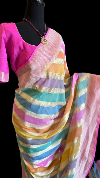 beneras chiffon khadi silk saree online usa 