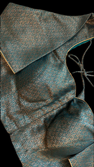 Brocade pure silk emerald green blouse online