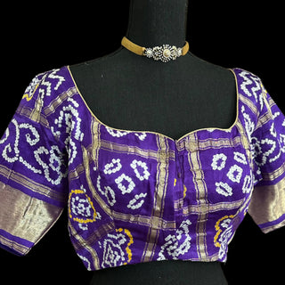 Purple Bhandini blouse ready to wear blouse bandhani silk ready to wear online usa silk blouses bandhani blouse online