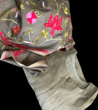 Olive Green Tussar Salwar Set Online Shopping Usa