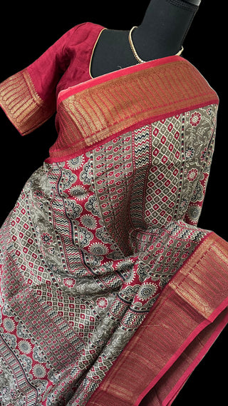 Maheshwari grey blouse online shopping usa