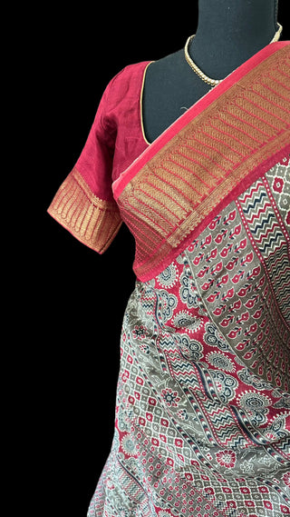 Chanderi silk cotton with blouse online usa
