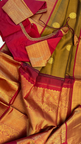 mehandi green kanchi pattu saree online usa
