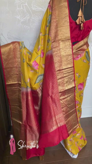 Soft silk saree with vibrant Pichwai motifs for cultural celebrations