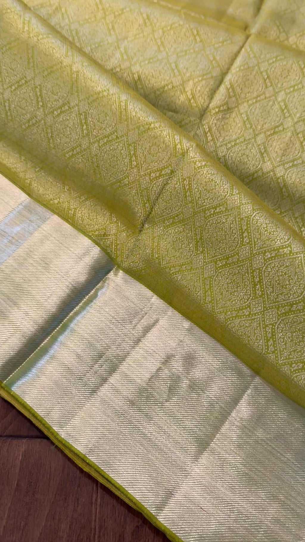 Parrot green silver Kanchipuram silk saree online shopping