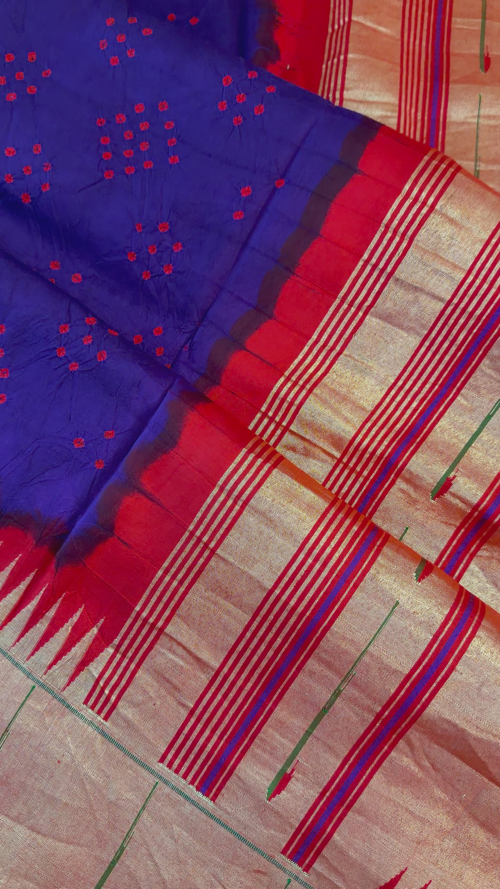 Purple bandhani paithani silk saree available online with worldwide shipping