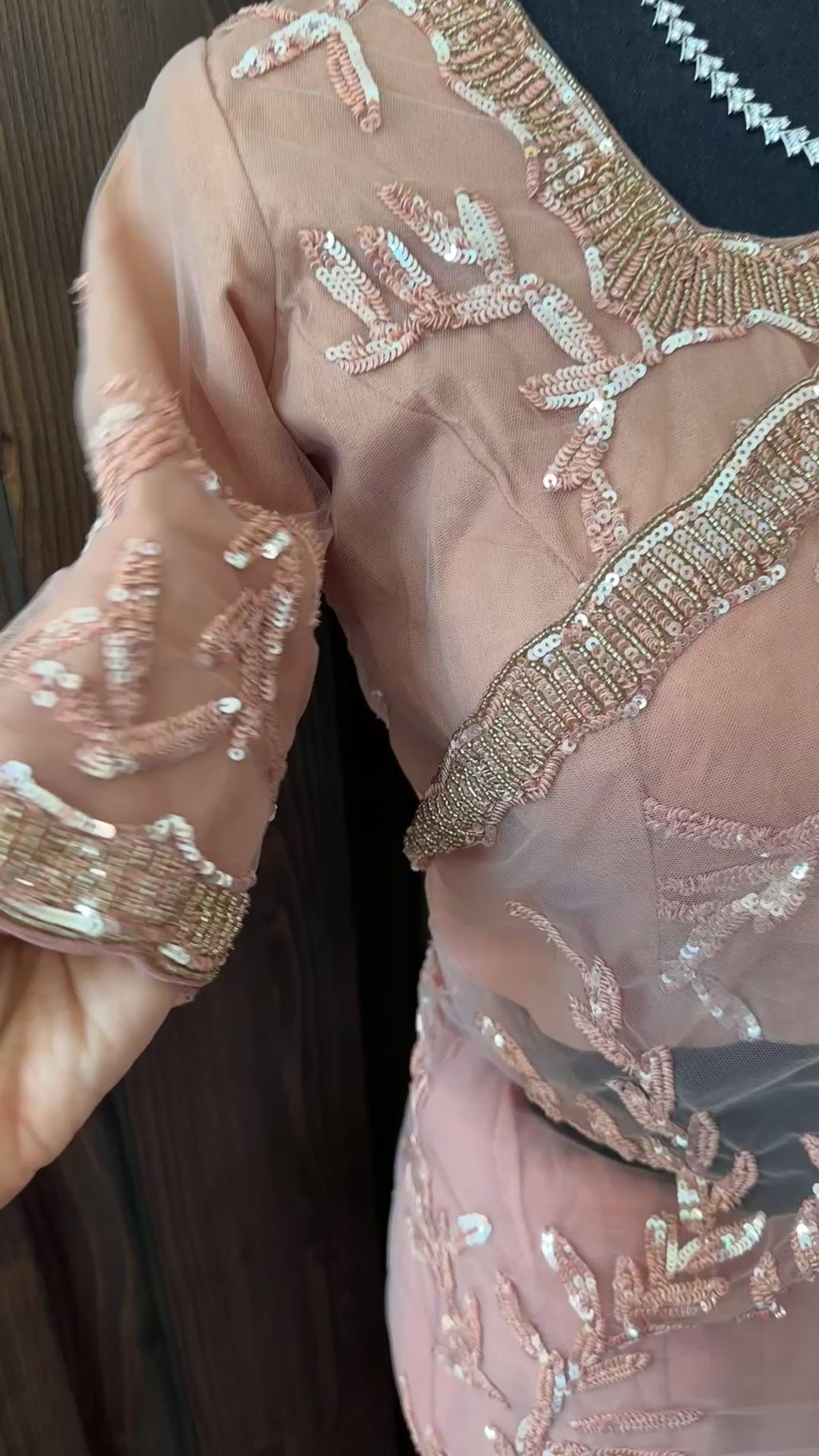 Soft Silk Peach Embroidered Saree with Readymade Blouse – USA Online Elegant peach saree with thread and sequin embroidery border