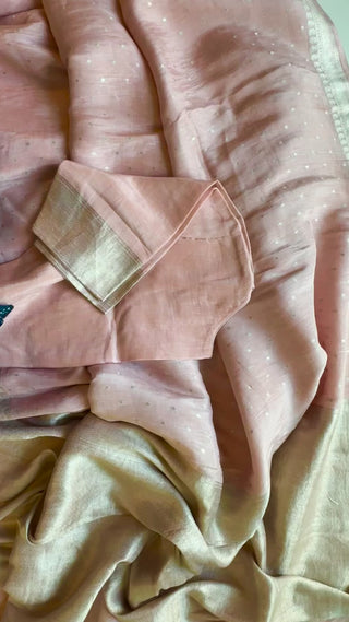 Beneras saree silver zari pure pastel saree with stitched blouse pink pastel saree online usa 