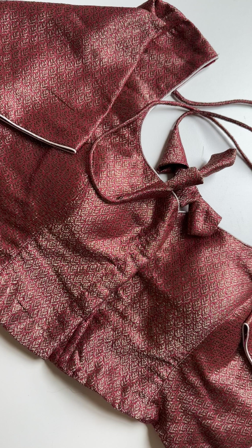 Brocade pure silk red blouse online usa