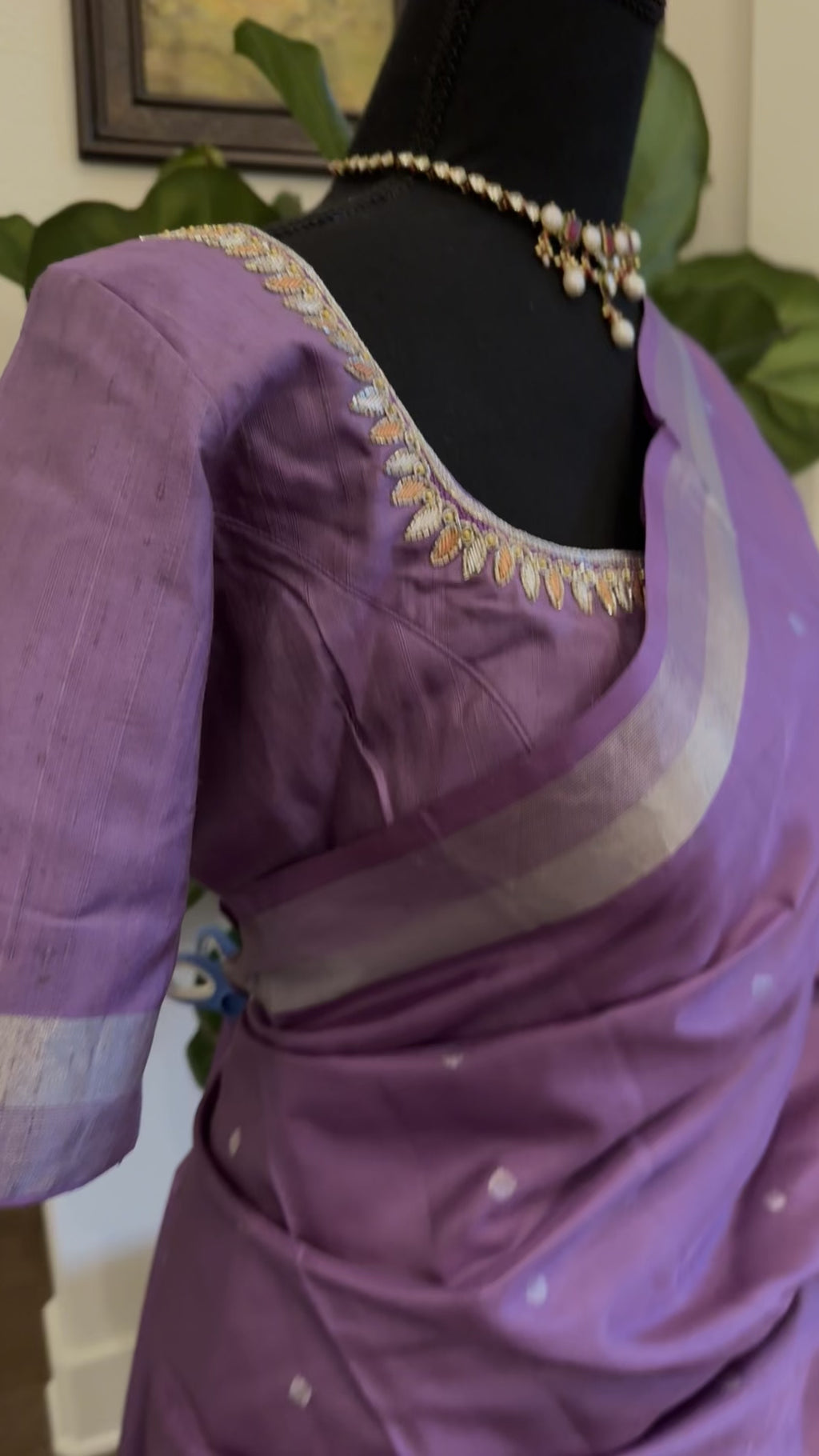 Lavender soft silk saree online shopping