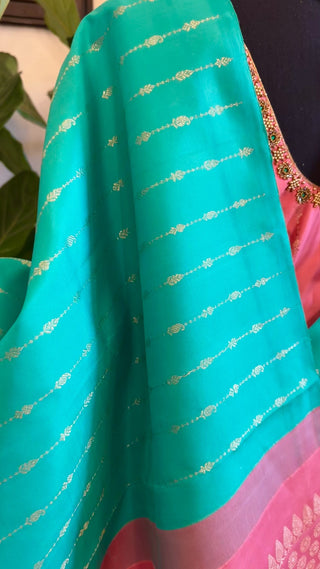 borderless kanchi pattu saree online turquoise pattu saree online usa