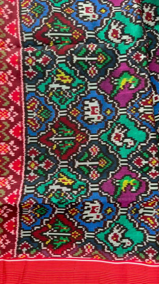 Luxurious Patan Patola handloom silk saree ideal for brides and festive occasions with stitched blouse included