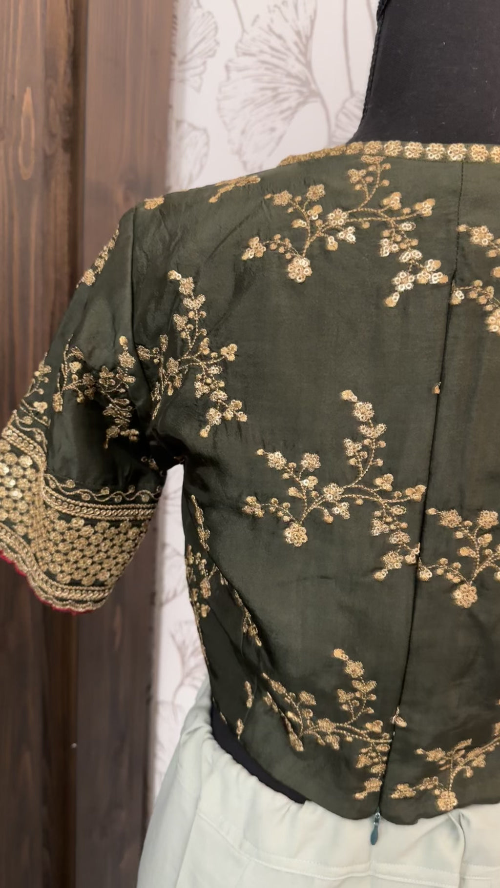 Organza silk embroidered blouse  online usa silk blouses ready to wear online shopping