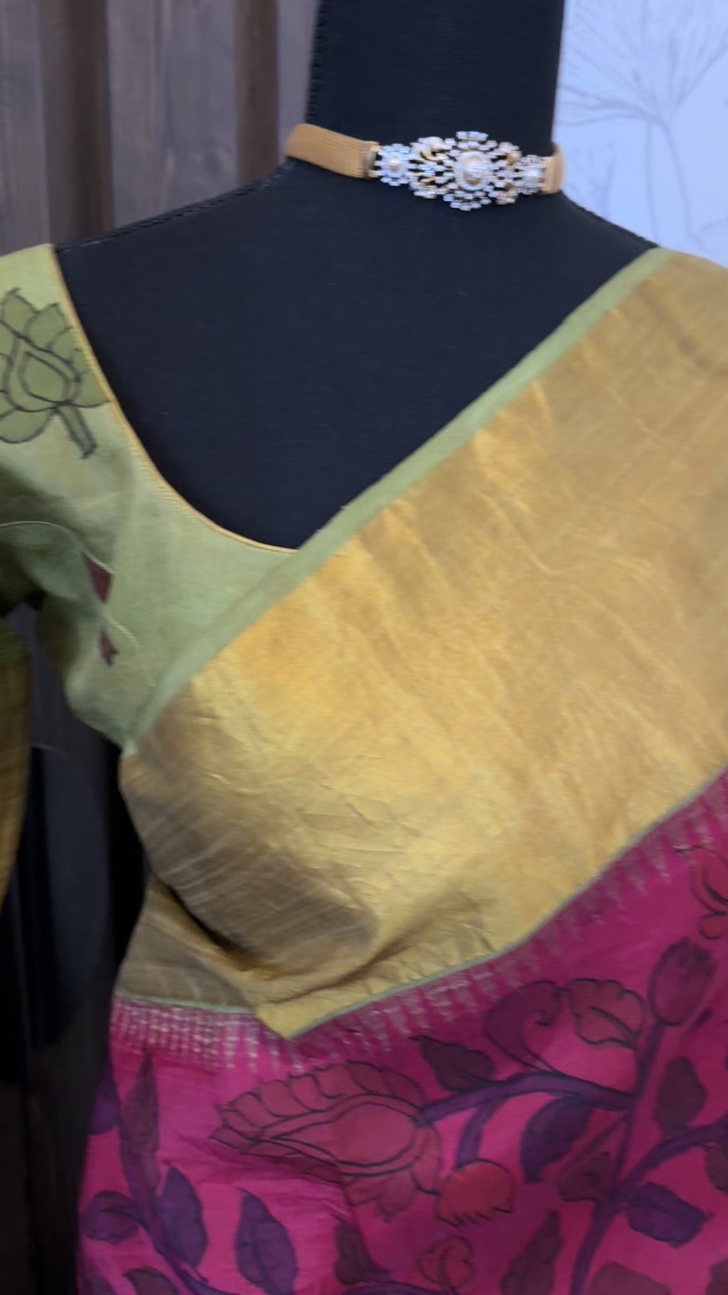 Pure kanchi pattu saree pen kalamkari saree with blouse online usa