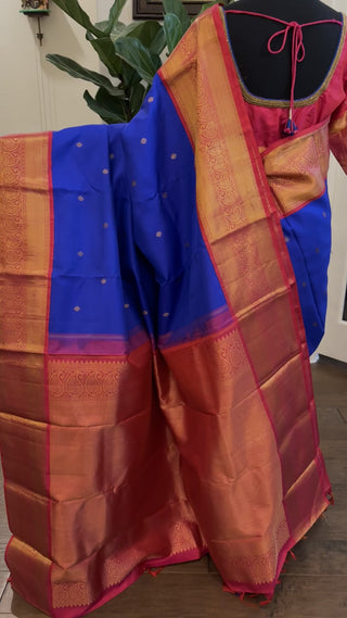 Blue kanchi kanjivaram silk saree online usa pure kanchi traditional pattu saree muhurtam saree bridal kalyana pattu usa wedding south indian traditional pure silk saree with stitched blouse aari embroidery muhurtam look blouse kalyana pattu pelli kuthuru saree blue saree 
